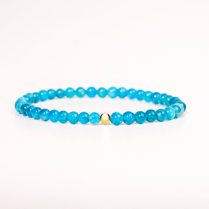 Blue Apatite Gemstone Bracelet 4mm - Djuna Studios