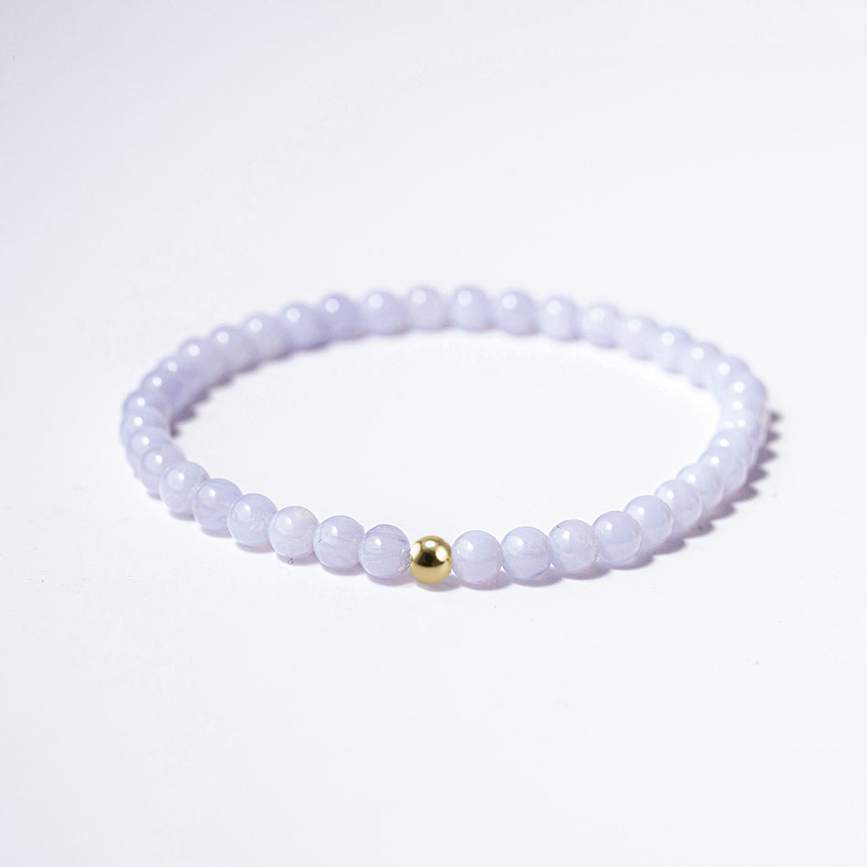 Blue Lace Agate Gemstone Bracelet 4mm - Djuna Studios