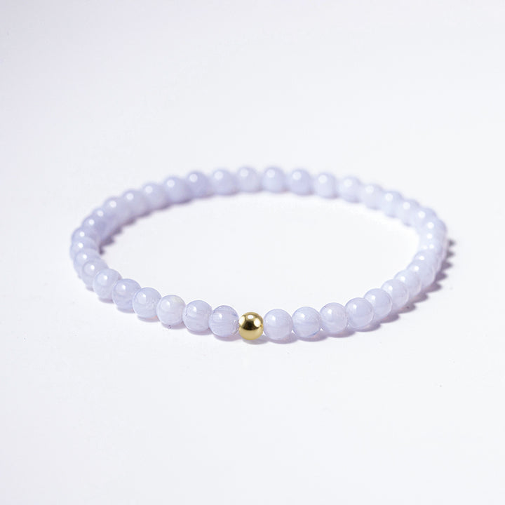 Blue Lace Agate Gemstone Bracelet 4mm - Djuna Studios