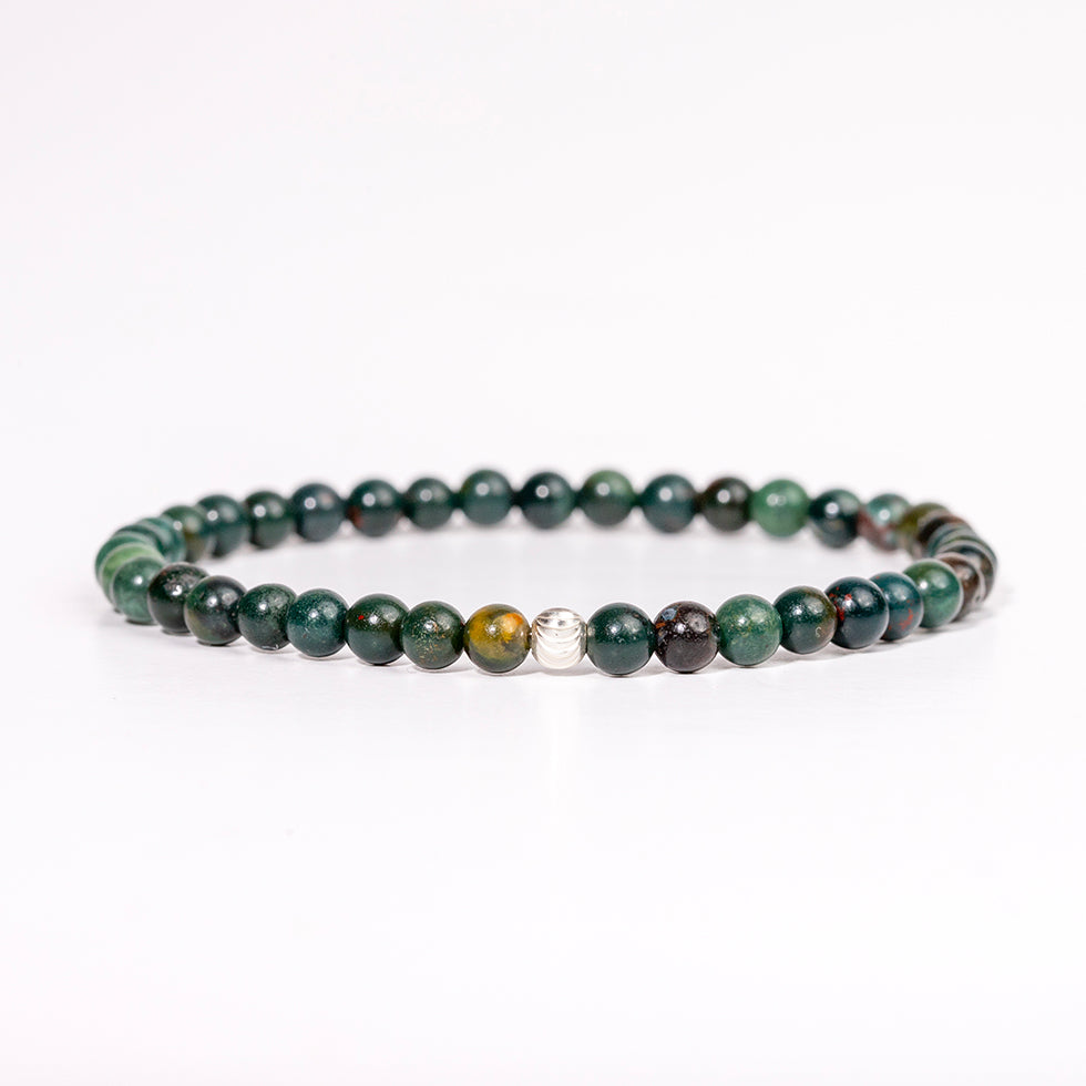 Bloodstone Gemstone Bracelet 4mm