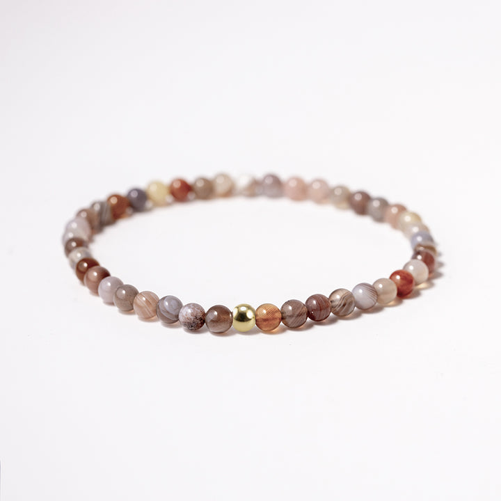 Botswana Agate Gemstone Bracelet 4mm