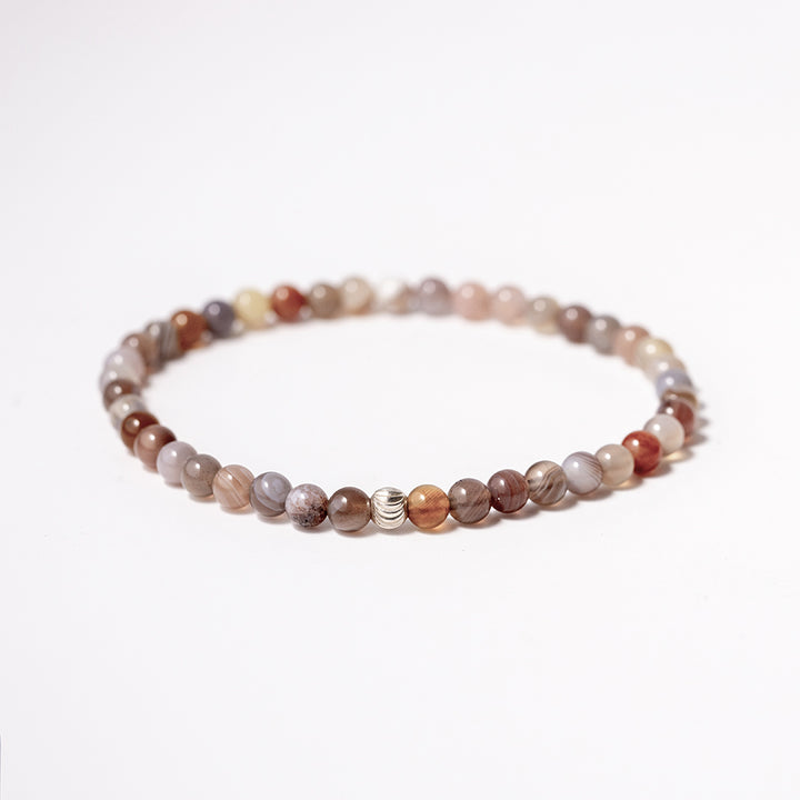Botswana Agate Gemstone Bracelet 4mm - Djuna Studios