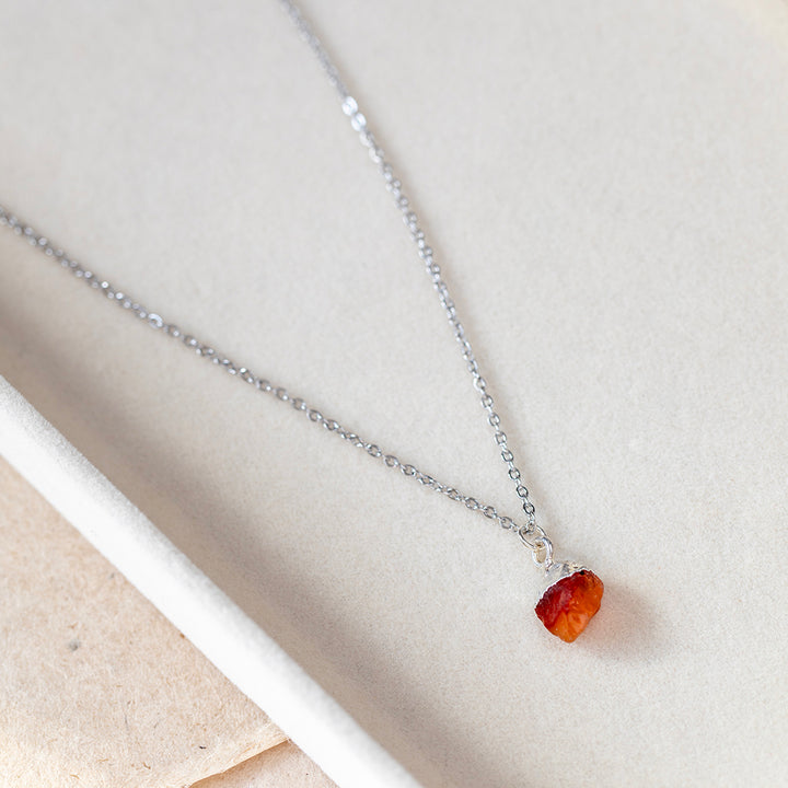 Carnelian Raw Pendant Necklace – Healing Crystal Jewellery for Confidence & Motivation