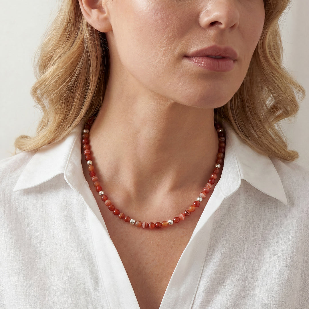 Carnelian Gemstone Beaded Necklace
