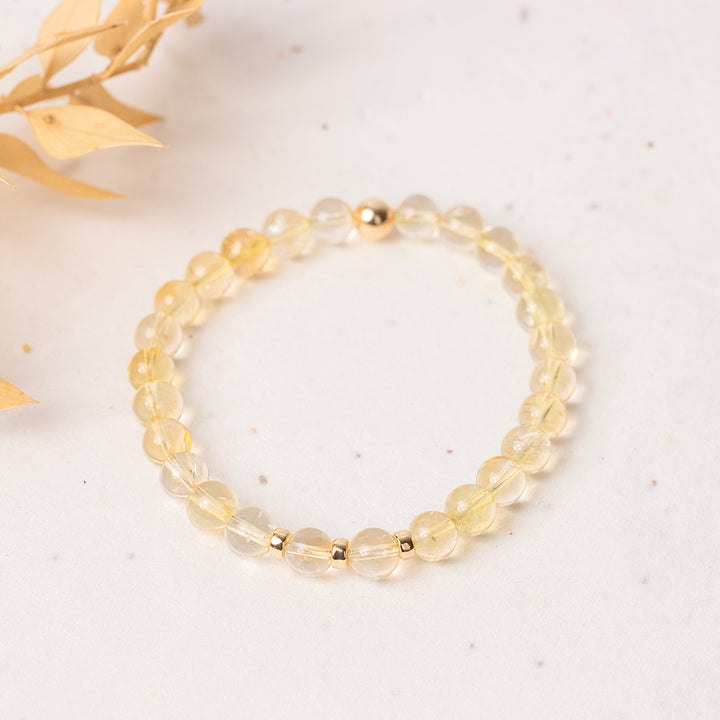 Citrine Gemstone Bracelet - 6mm Beads - Djuna Studios