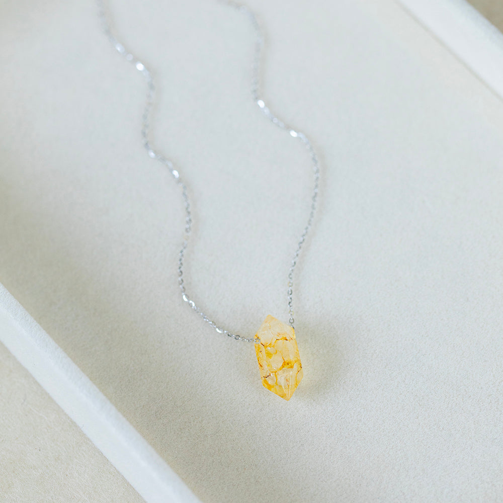 Citrine Double Point Pendant Necklace – Healing Crystal Jewellery for Positive Energy