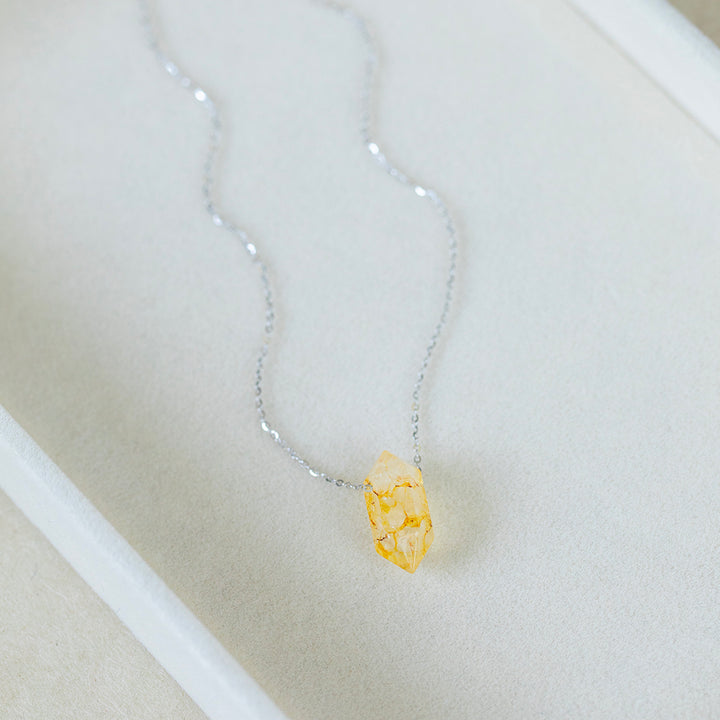 Citrine Double Point Pendant Necklace – Healing Crystal Jewellery for Positive Energy