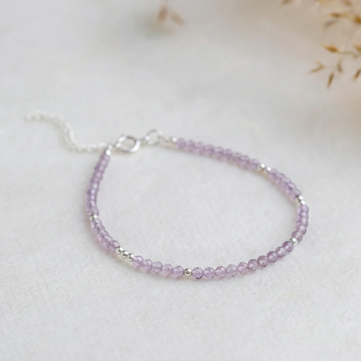 Skinny Amethyst Gemstone Bracelet