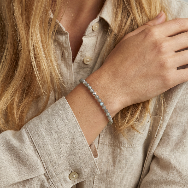 Labradorite Gemstone Bracelet 4mm