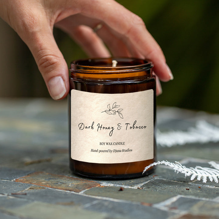 Dark Honey and Tobacco Soy Wax Candle - Djuna Studios