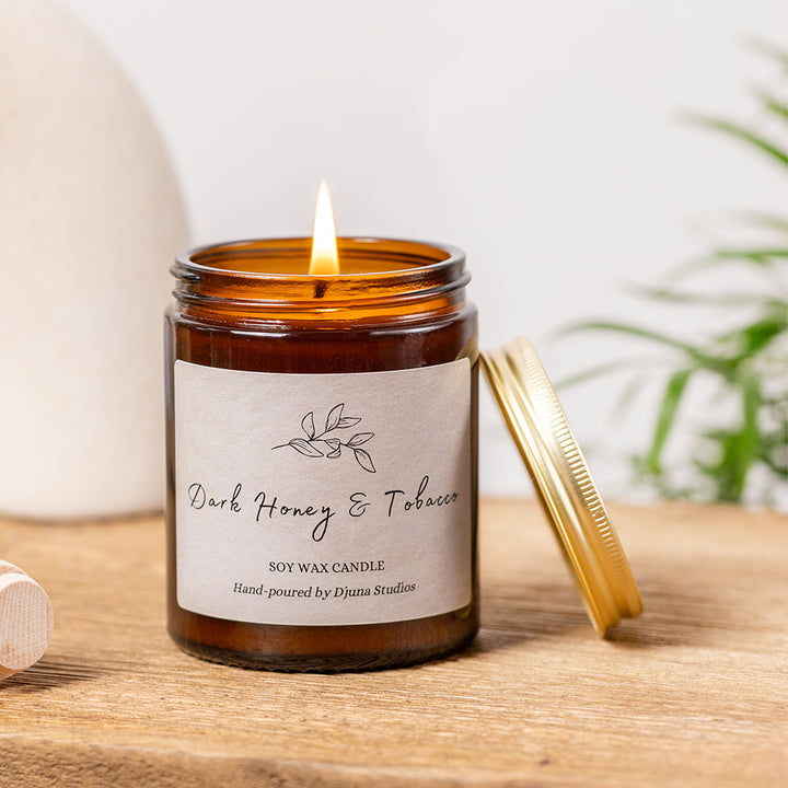 Dark Honey and Tobacco Soy Wax Candle - Djuna Studios
