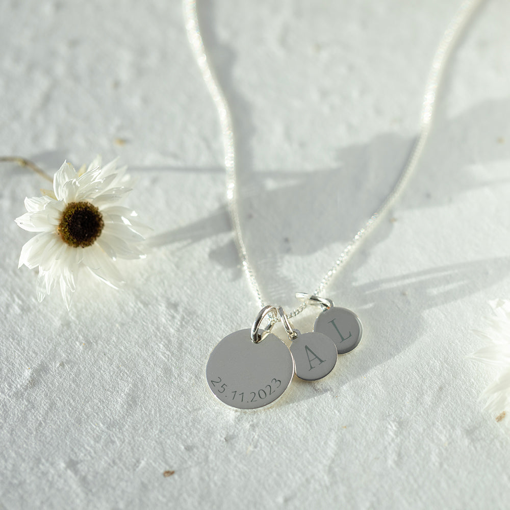 Personalised Date and Initials Necklace - Djuna Studios