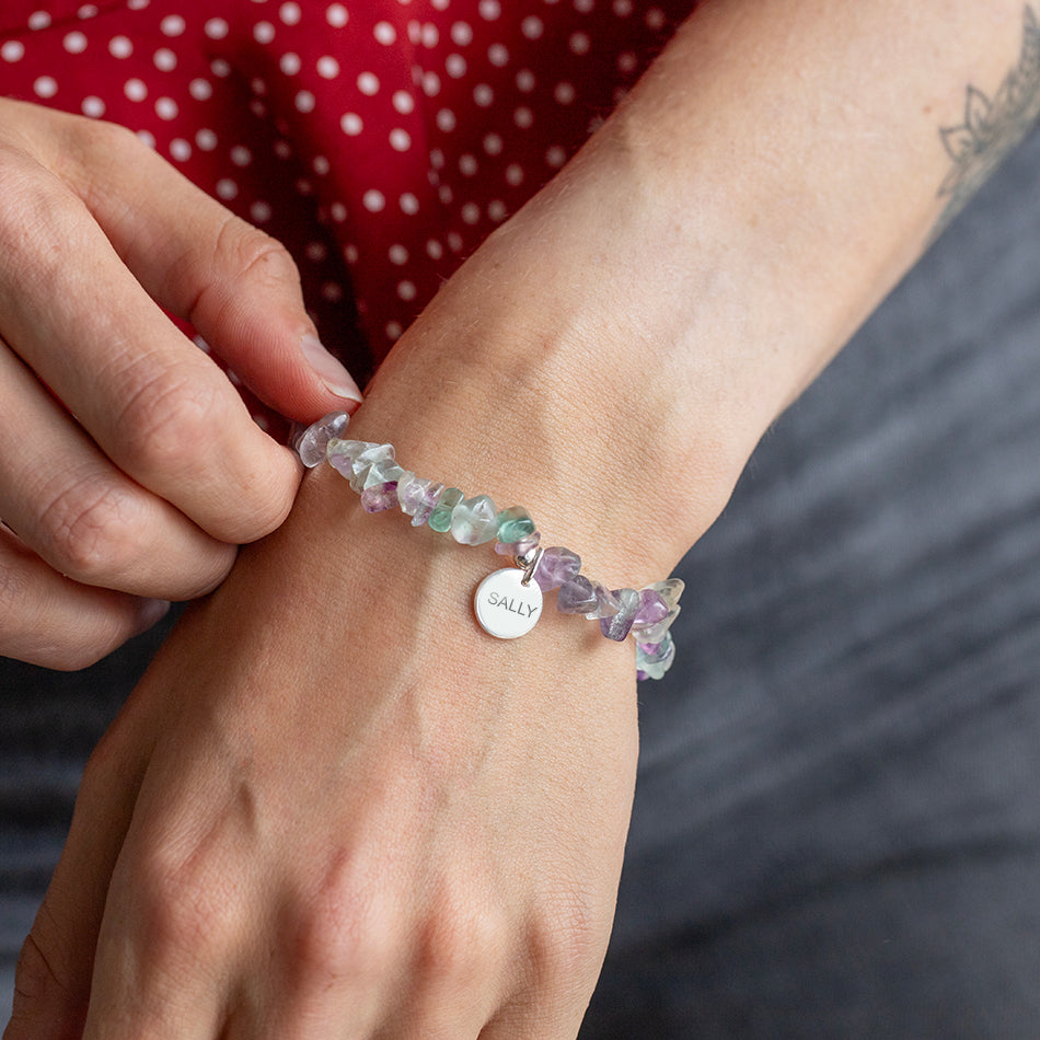 Fluorite Crystal Chip Bracelet