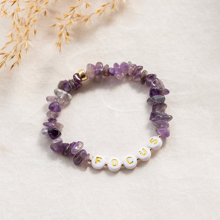 Personalised Amethyst Crystal Chip Bracelet - Djuna Studios