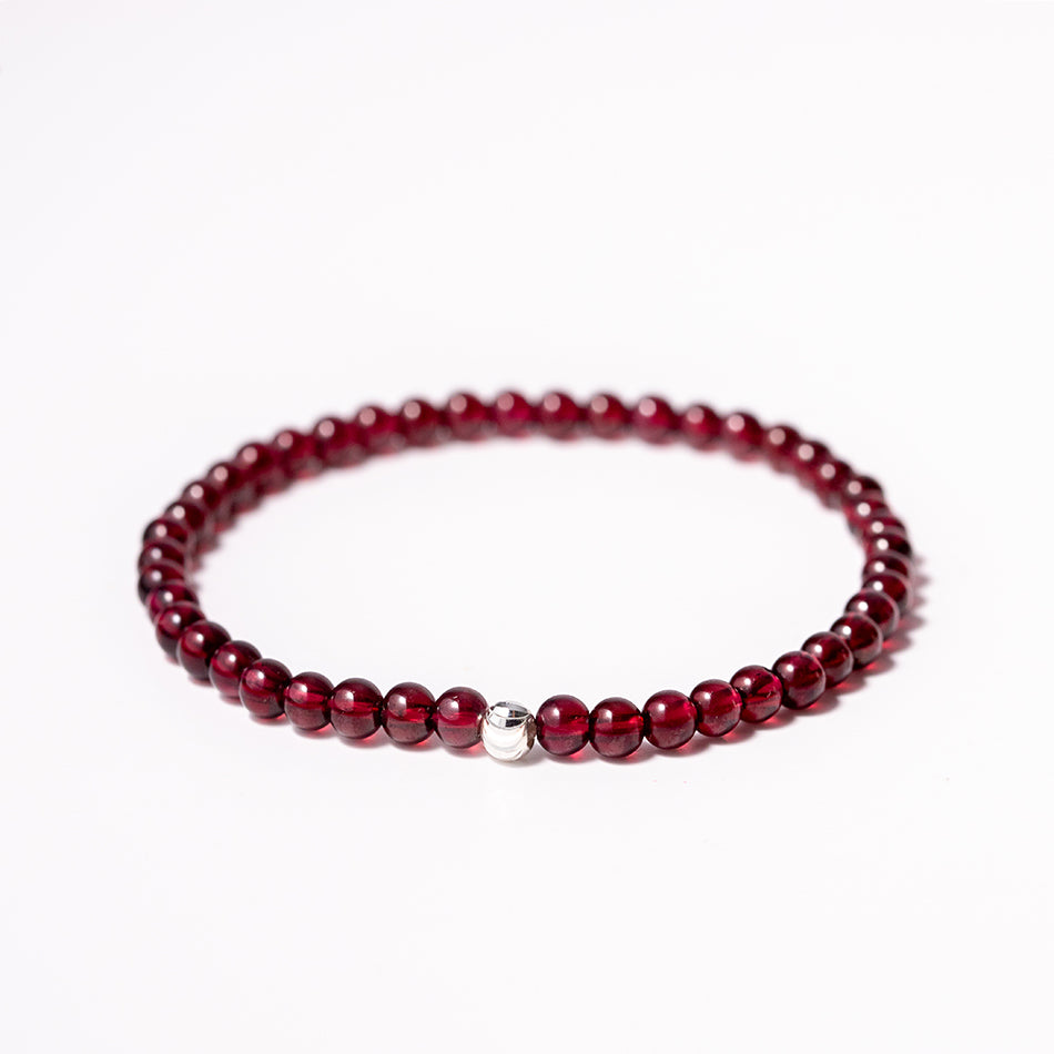 Garnet Gemstone Stone Bracelet 4mm - Djuna Studios