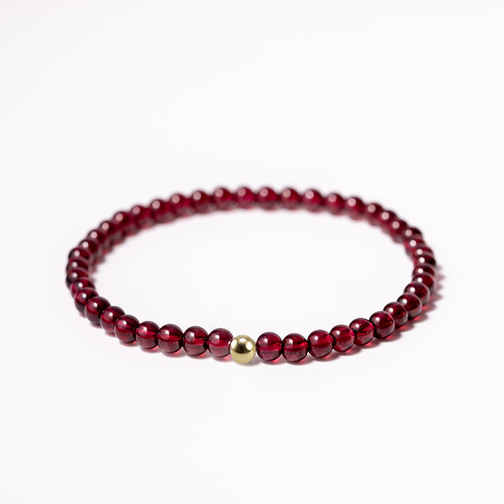 Garnet Gemstone Stone Bracelet 4mm - Djuna Studios