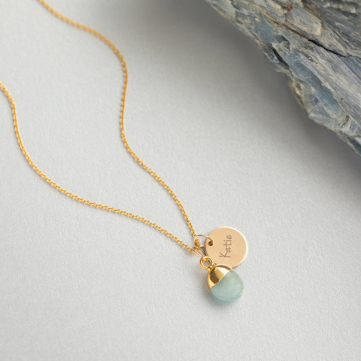 Personalised Aquamarine Necklace - Djuna Studios