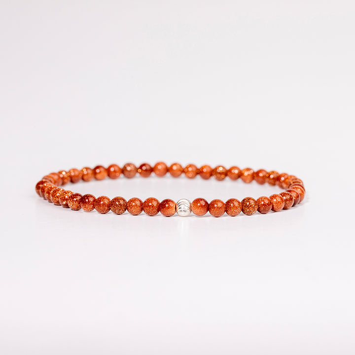 Brown Goldstone Gemstone Bracelet 4mm