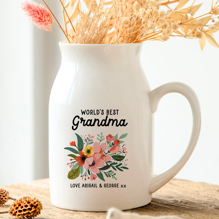 World’s Best Grandma Personalised Floral Vase - Djuna Studios