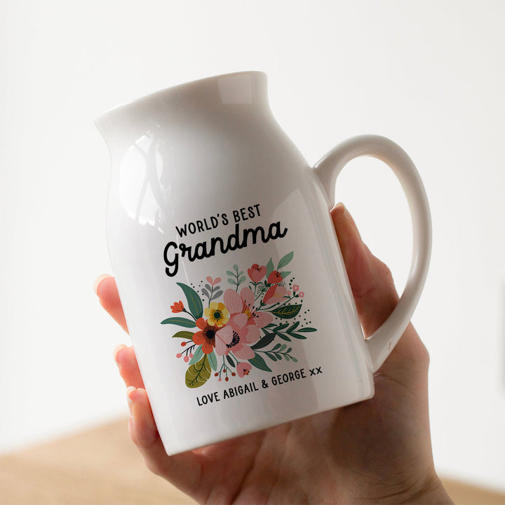 World’s Best Grandma Personalised Floral Vase - Djuna Studios