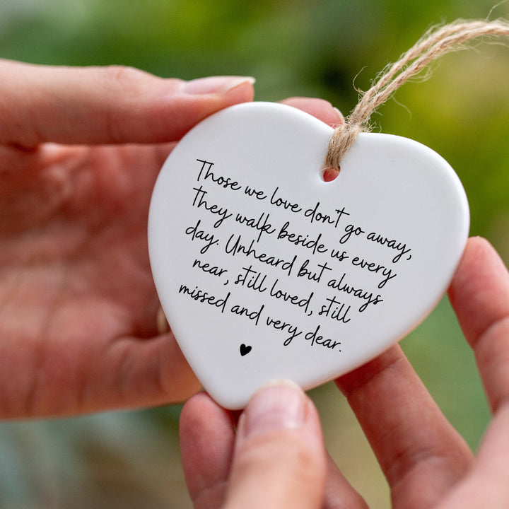 Heart Ceramic Sympathy Gift - Those We Love Don't Go Away Verse - Djuna Studios