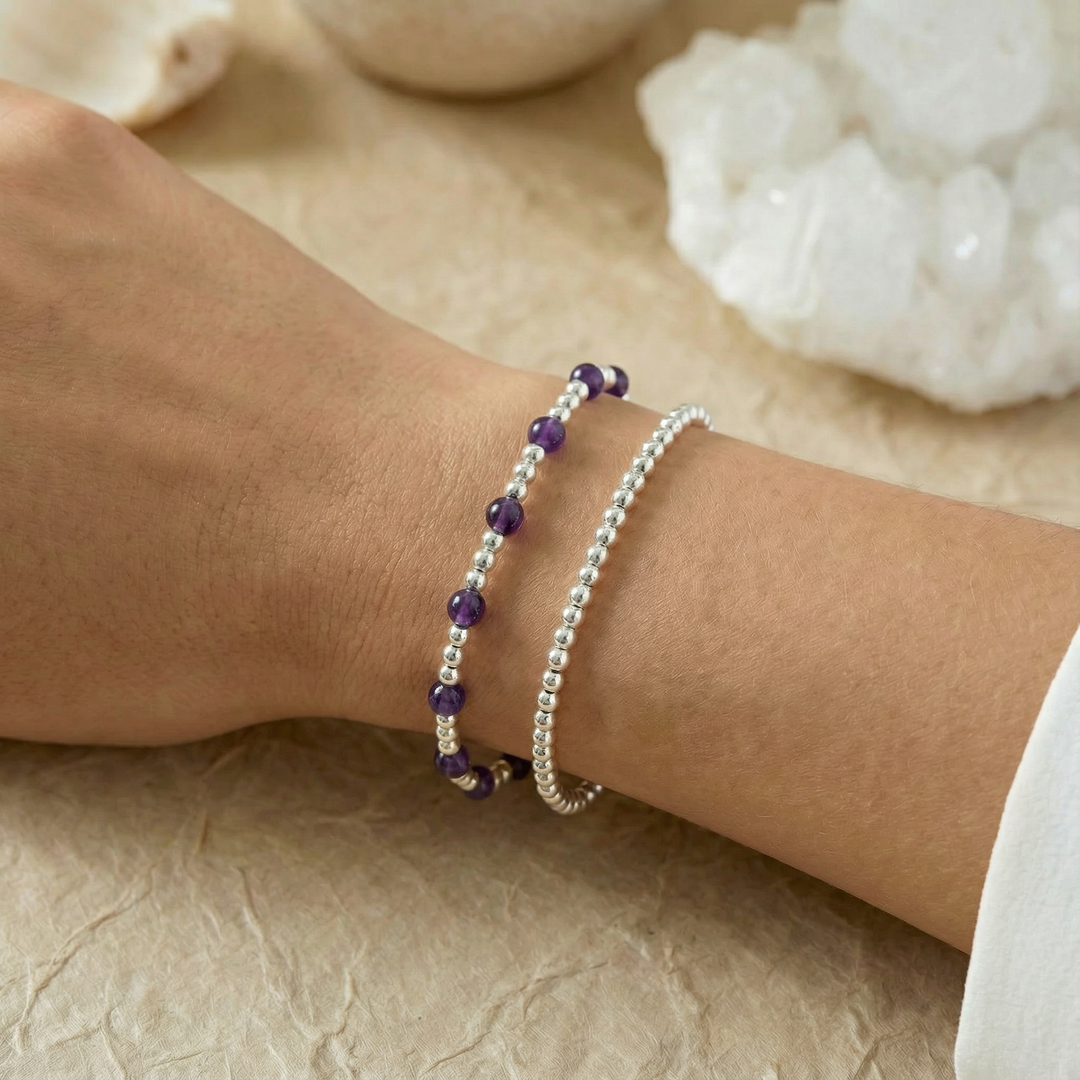 Create Your Own 4mm Gemstone Bracelet with 3mm Silver Accents