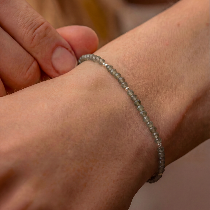 Skinny Labradorite Gemstone Bracelet