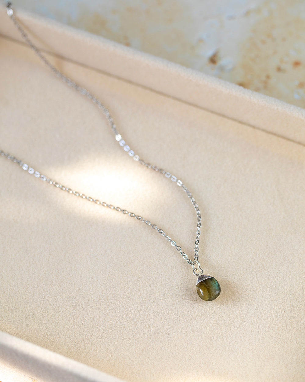 Labradorite Necklace - Tumbled Teardrop Pendant - Soul Sister