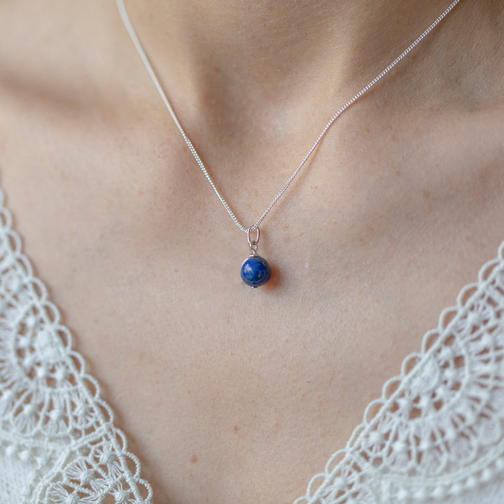Lapis Lazuli Minimalist Bead Necklace