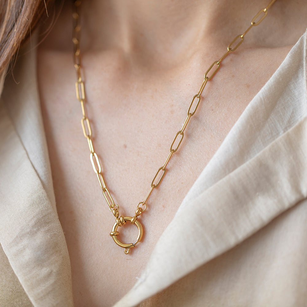 Paperclip Spring Loaded Clasp Chain