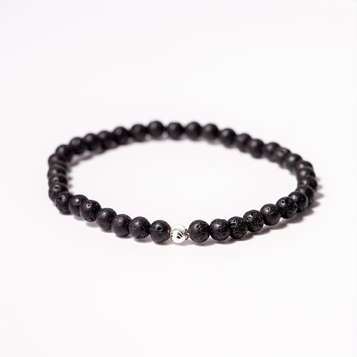 Lava Stone Gemstone Bracelet 4mm - Djuna Studios