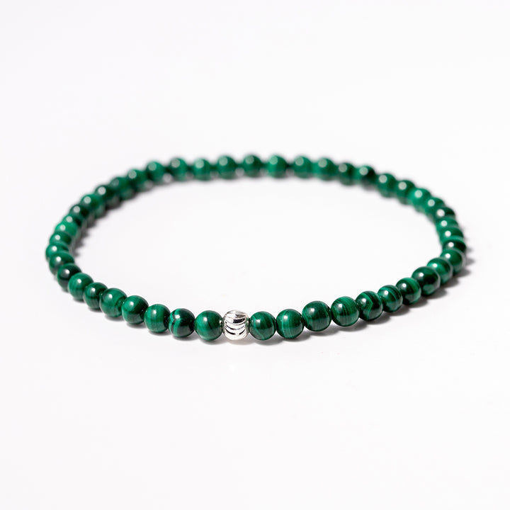 Malachite Gemstone Bracelet 4mm