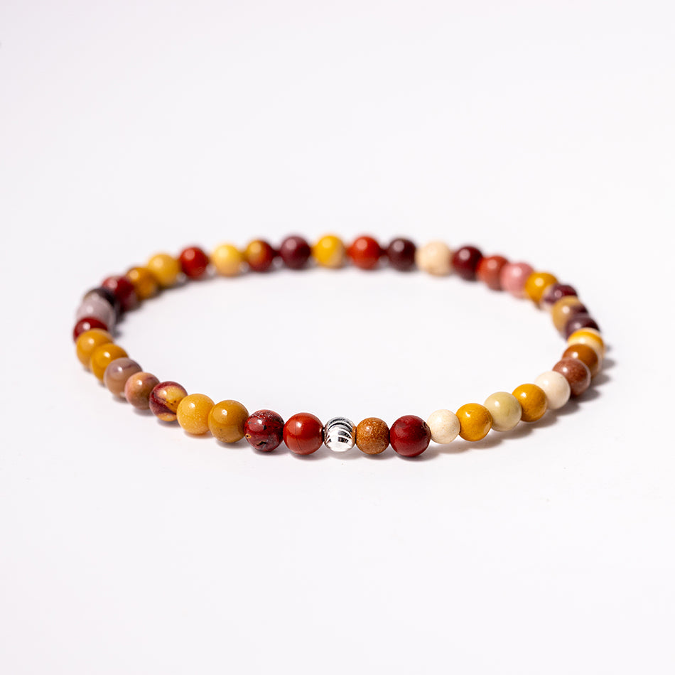 Mookaite Jasper Gemstone Bracelet 4mm - Djuna Studios