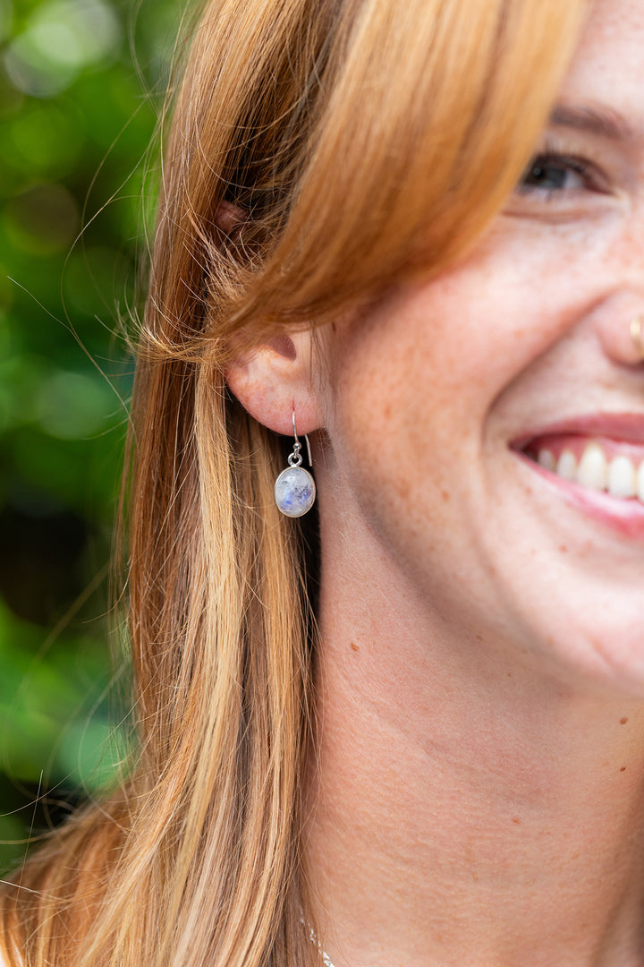 Luminous Moonstone Oval Earrings - Djuna Studios