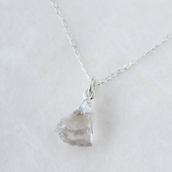 Raw Quartz Necklace Silver Dipped - Djuna Studios