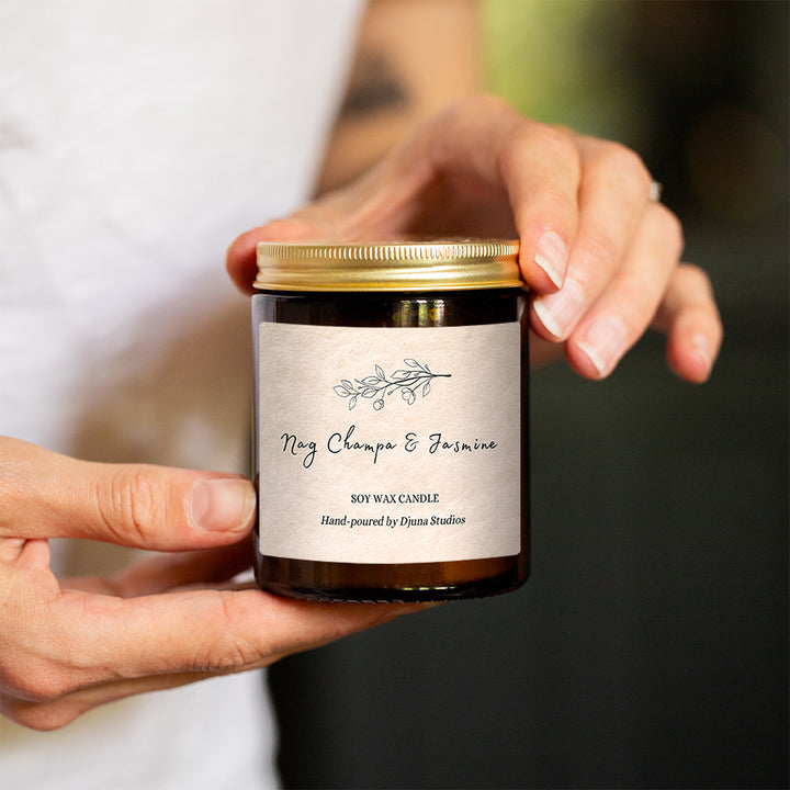 Nag Champa and Jasmine Soy Wax Candle - Djuna Studios