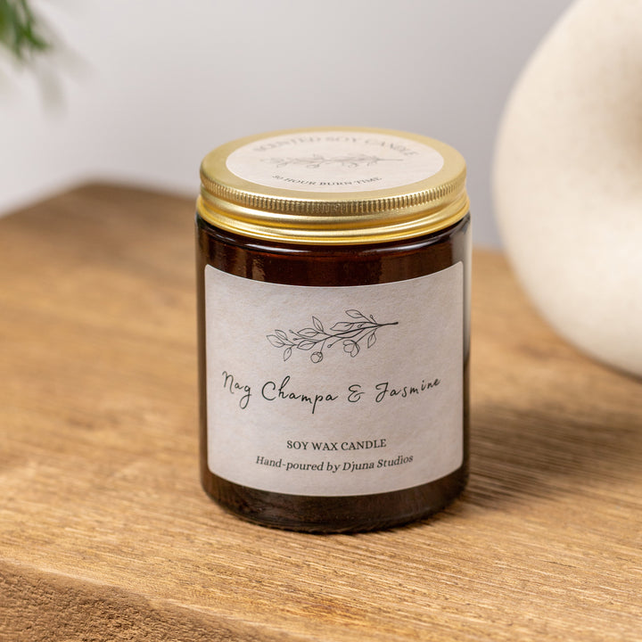 Nag Champa and Jasmine Soy Wax Candle - Djuna Studios