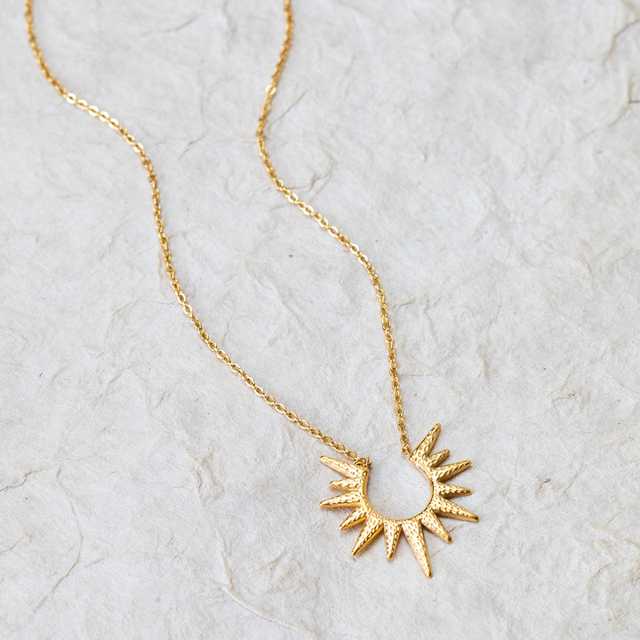 Open Starburst Necklace – 22K Gold Plated – Symbolic Pendant for Dreams & Inspiration