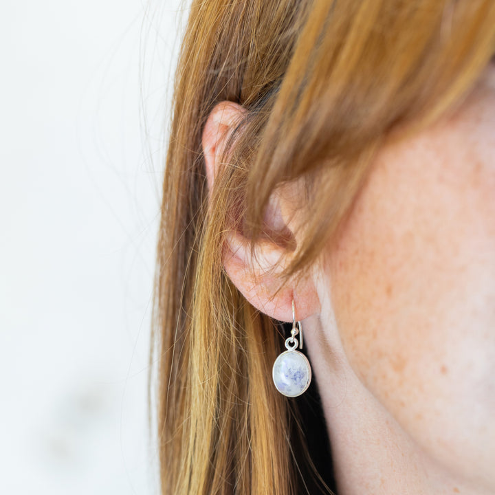 Luminous Moonstone Oval Earrings - Djuna Studios