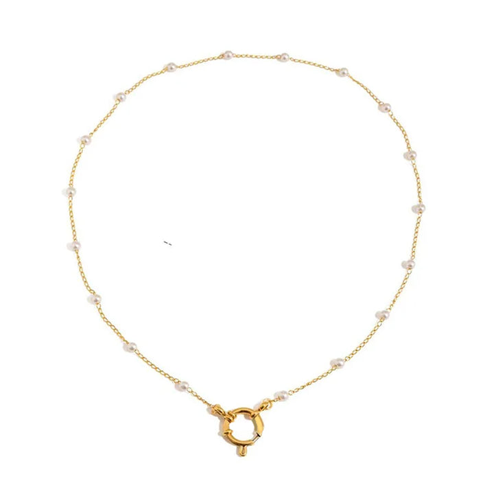 Pearl Satellite Spring Loaded Clasp Chain