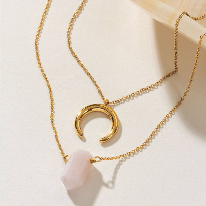 Peruvian Opal Point Gemstone Layered Necklace Set