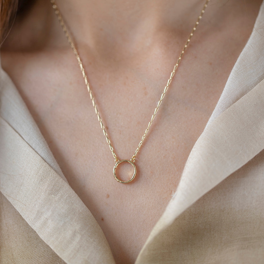 Open Hammered Effect Hoop Chain