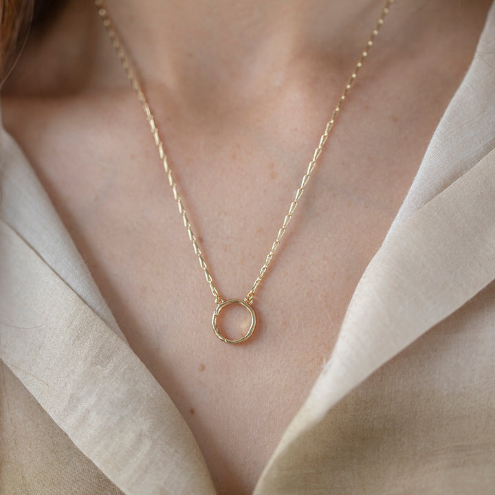 Open Hammered Effect Hoop Chain