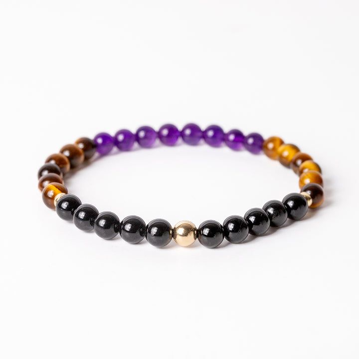 Journey's Guard: Black Tourmaline, Amethyst & Tiger Eye - Djuna Studios