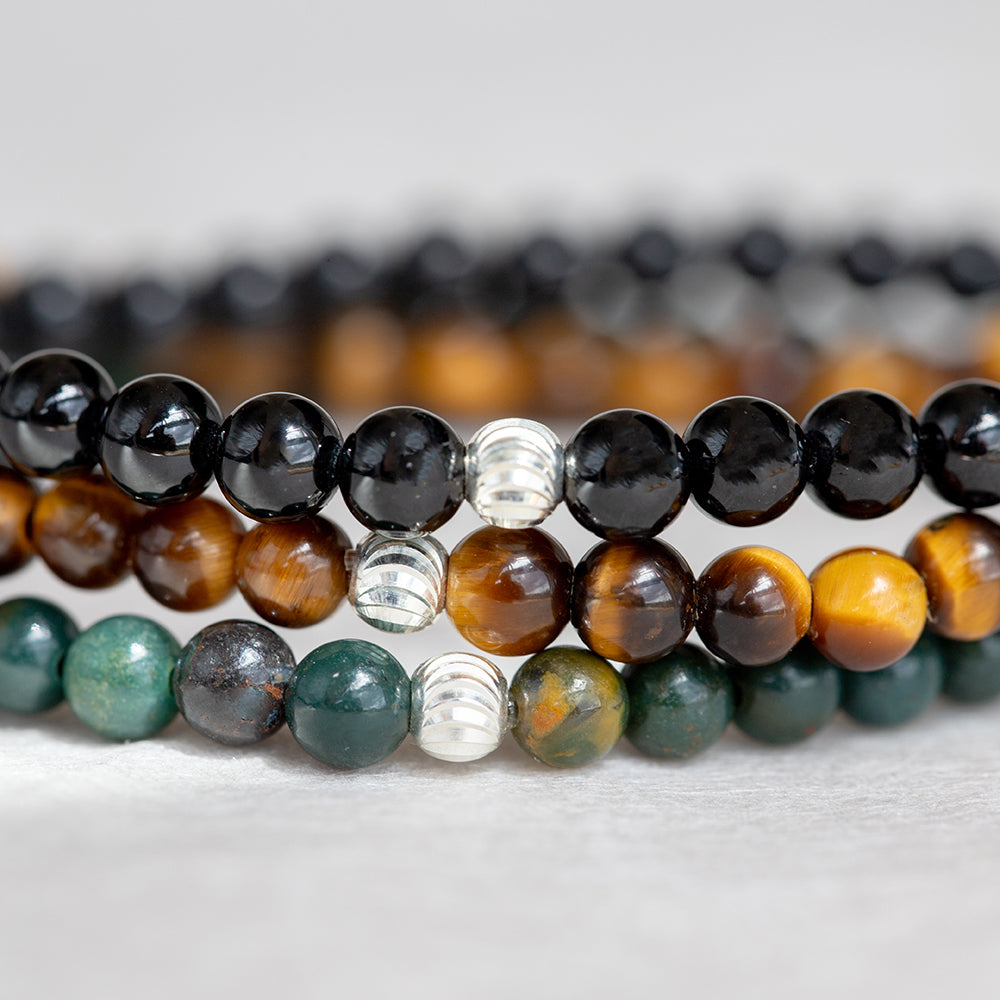 Protection Bracelet Set with Black Tourmaline