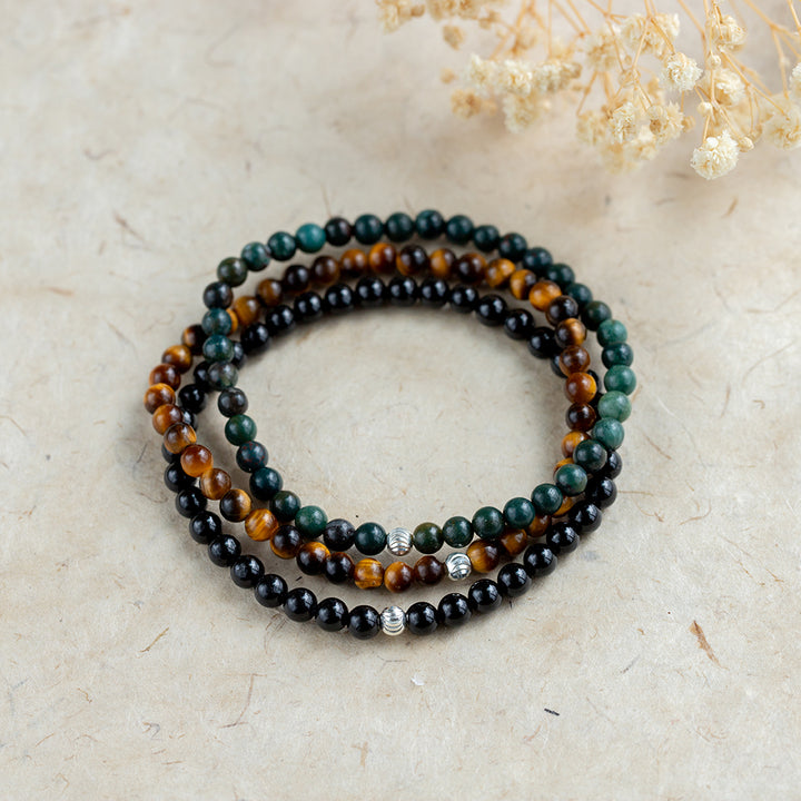 Protection Bracelet Set with Black Tourmaline