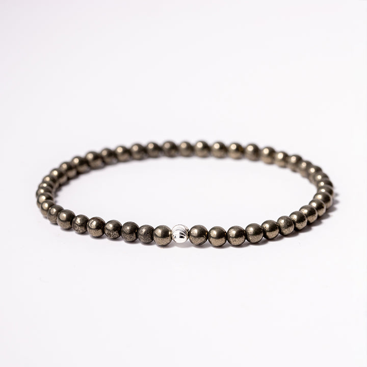 Pyrite Gemstone Bracelet 4mm