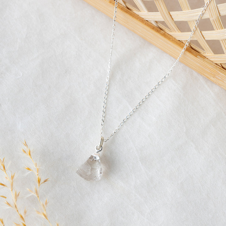 Raw Quartz Necklace Silver Dipped - Djuna Studios