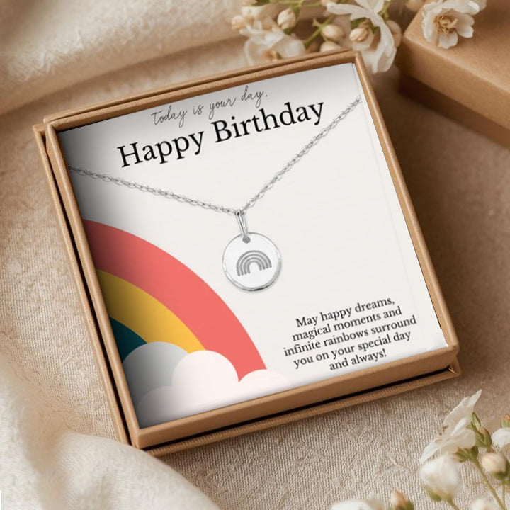 Minimalist Rainbow Sterling Silver Necklace