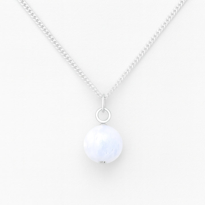 Rainbow Moonstone Minimalist Bead Necklace